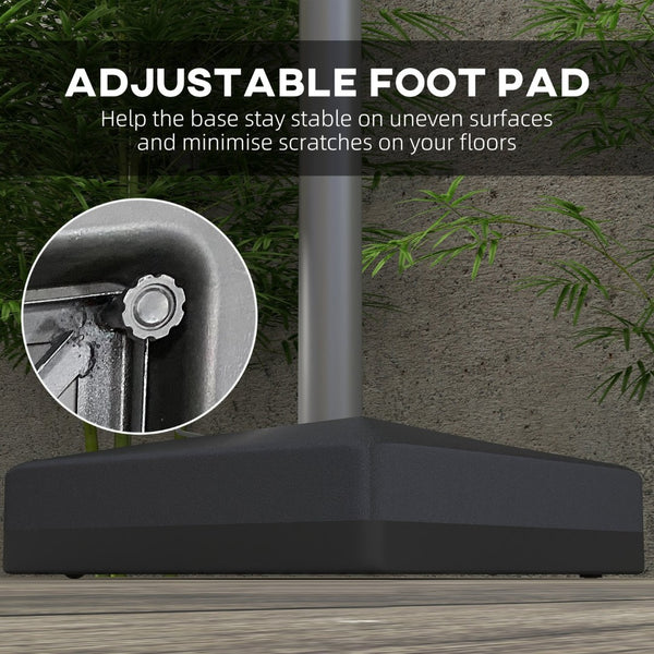English Elm Outsunny Heavy-Duty Fillable Umbrella Base For 84D-110V02, Adjustable, Mobile Stand With Cross Base W2225P174154-GIGA