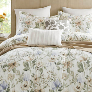 English Elm 6PCS Queen Cotton Sateen 300TC Comforter Set - Oversized 300gsm Fill, Bedskirt & Decorative Pillows B035P341175