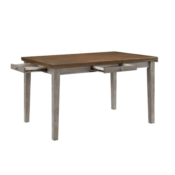 English Elm Traditional Counter Height Dining Table Acacia Veneer 4 Drawer Arts Crafts Kitchen Cherry,Gray B011P482238
