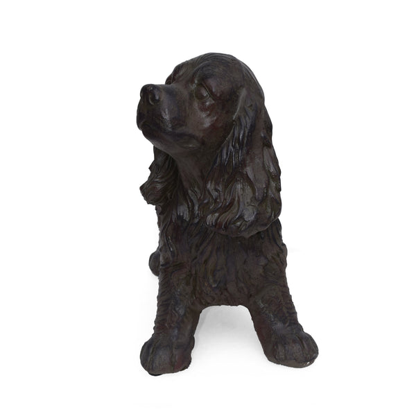 English Elm Christopher Knight Home® - JOSIE Cocker Spaniel Cast Stone Garden Statue, Brown Wash Finish, Weatherproof 14.5"H Accent 65284.00BRN