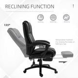 English Elm Vinsetto Executive High Back Office Chair Executive Computer Desk Chair With Pu Leather, Adjustable Height and Retractable Footrest, Black