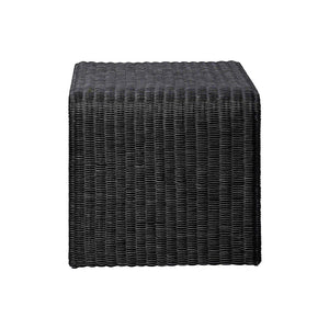 English Elm Woven Black Rattan Square End Table with Retro Woven Texture, Sturdy Metal Frame & Versatile Use B016P377803