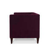 English Elm Jack 84" Modern Tuxedo Tufted Sofa, Burgundy Velvet