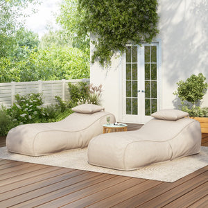 English Elm Christopher Knight Home® - Lemoore Outdoor Bean Bag Lounge Chairs Set Of 2 - Cloud-Like Comfort, Durable & Weather-Resistant N775P265563B-S2