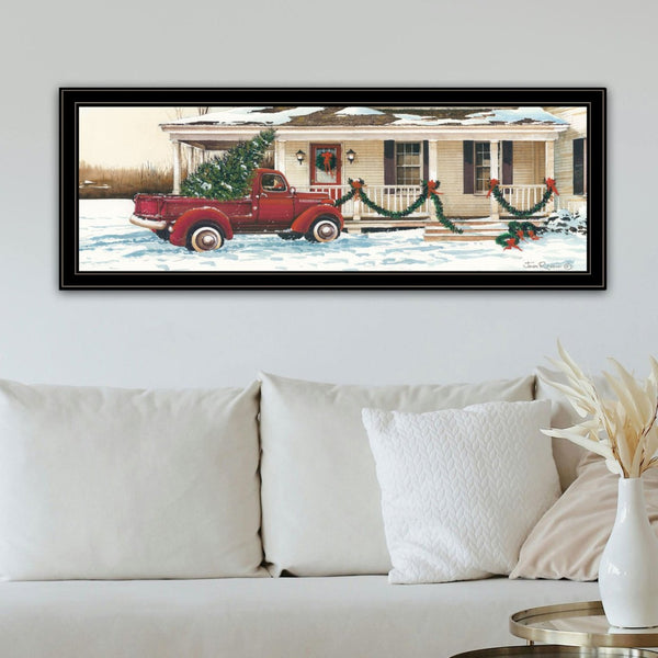 English Elm Trendy Decor 4u John Rossini Christmas Winter Scene Black Framed Print Wall Art B067P256646