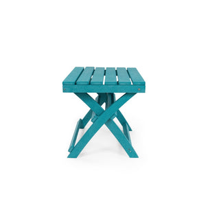 English Elm Seaview Recycled Hdpe Outdoor Folding Side Table Uv Resistant Patio Deck Use Turquoise B2745P409718