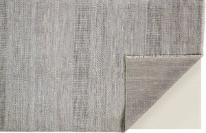 Feizy Rugs Janson Hand Knotted Wool & Viscose Rug | Textured Stripes For Elegant Home & Office Décor Silver Wool,Viscose I92i6063gryslvp00