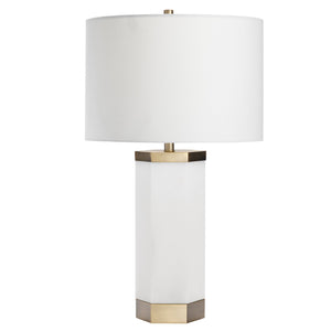 Crestview Collection 30.5"H Morrison Table Lamp - Modern Elegance With Faux Alabaster, Brass Finish, 3-way Socket & Night Light   Cvamb0069a