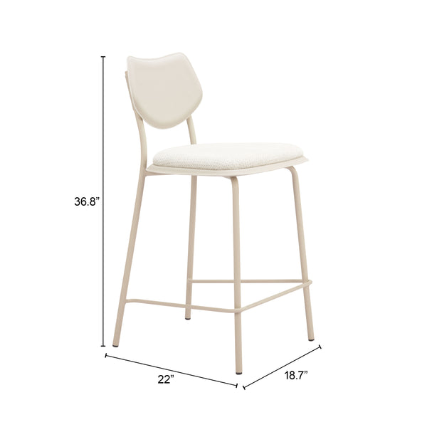Zuo Modern Zeal Counter Stool Set Of 4 - Stylish Light Gray Design With Durable Materials For Modern Spaces Gray 100% Polyester,Pvc,Plywood,Steel 110865-zuo-modern