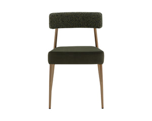 Sunpan ASHWIN Stackable Dining Chair - Contemporary Comfort with Two-Tone Upholstery & Gold Frame Elegance 112290