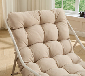 English Elm Outdoor Rocking Chair Steel Frame with Thick Cushion for Patio Porch and Living Room W640P443517
