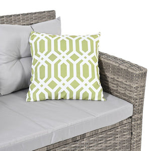 English Elm Patio 6-Piece Pe Wicker Furniture Set With Glass Coffee Table - Stylish Outdoor Seating For Any Space W1703S00020-GIGA