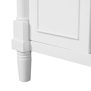 English Elm 24" Bathroom Vanity with Integrated Ceramic Sink and Adjustable Shelf, Vintage Hardware, Space-Saving Design White N710P277711K