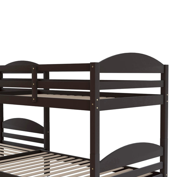 English Elm Twin L-shaped Mission Bunk with Trundle Sleeps Five Solid Pine Kids Room Bed LT000024AAP-1