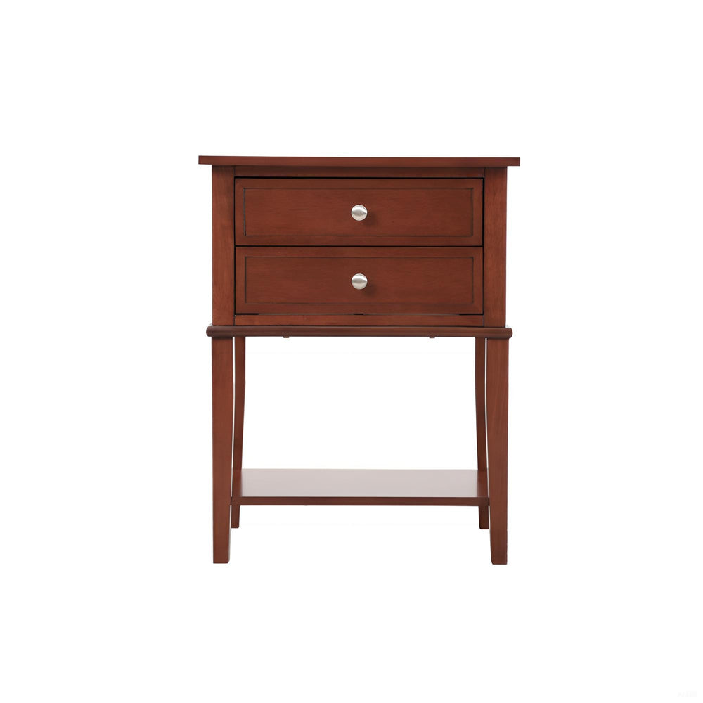 English Elm Sleek Cherry Nightstand with Open Shelf Storage, 28"H x 22"W x 16"D, Rich Finish, Sturdy Modern Design B078107917