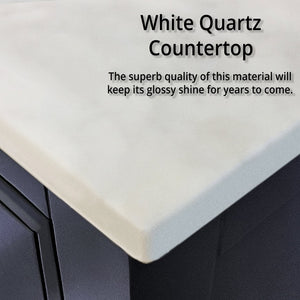 English Elm Navy Blue Bath Vanity With White Quartz Top & Brushed Nickel Faucet – Stylish Storage Solution! P2 B2731P259241-GIGA