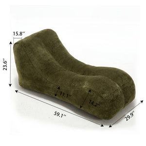 English Elm Creative Bean Bag Sofa Chair with Plush Superfiber Cover and Soft Foam Filling for Luxe Comfort Olive Green W1996P266262