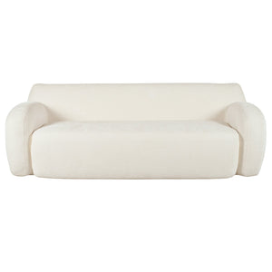 English Elm U_Style Minimalist 81.5" Curved Compression 3-Seater Sofa — Space-Saving Modern Upholstered Design Beige N711P192002A