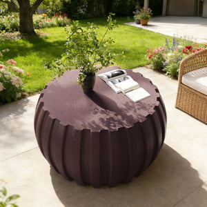 English Elm 35.43" Square Mgo Cement Coffee Table Weatherproof Indoor Outdoor Low Profile Modern Brown W757P387434