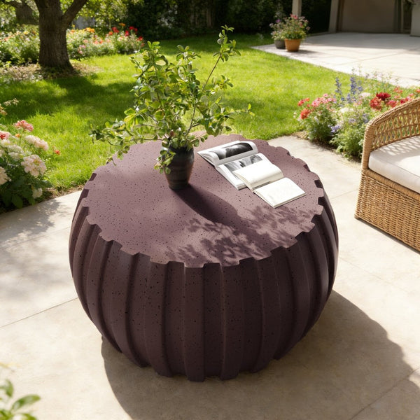 English Elm 35.43" Square Mgo Cement Coffee Table Weatherproof Indoor Outdoor Low Profile Modern Brown W757P387434