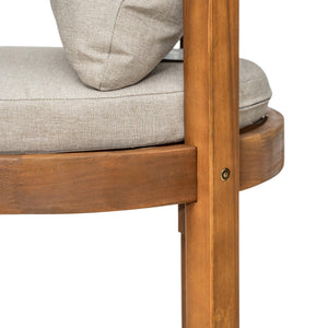 English Elm Christopher Knight Home® - Abaco Acacia Outdoor Barstool Set of 2 with Removable Gray Cushions, Rustic Curved Back Support Teak+ Beige N775P294071T