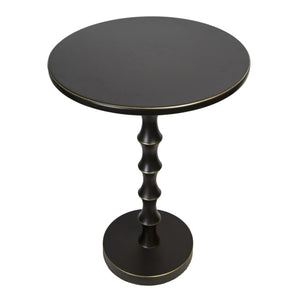 English Elm Bora Contemporary Metal Accent Table with Bamboo-Inspired Pedestal, Sleek Modern End Table, Indoor Use Only Oil-Rubbed Bronze B202P223401