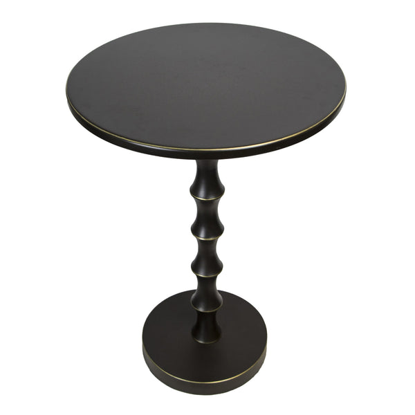 English Elm Bora Contemporary Metal Accent Table with Bamboo-Inspired Pedestal, Sleek Modern End Table, Indoor Use Only Oil-Rubbed Bronze B202P223401