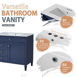 English Elm 36'' Modern Bathroom Vanity With Medicine Cabinet, Soft-Close Doors & Ample Storage For Essentials SW000134AAC-1