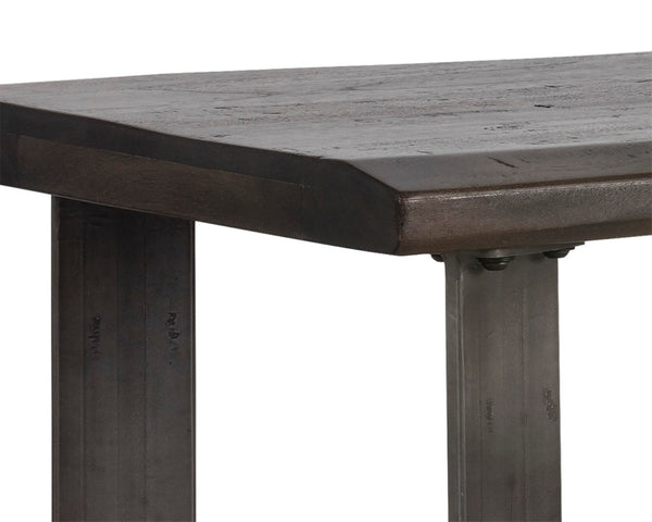 Sunpan MARLEY Console Table - Rustic Acacia Top with Industrial Steel Base for Entryways & Living Spaces 102271