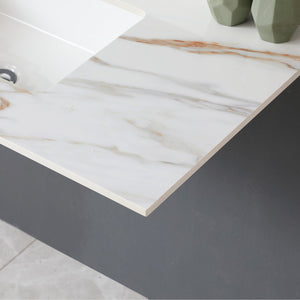 English Elm 43 Inch Marble Vanity Top - Elegant Carrara White Sink With 4" Backsplash & Durable Design For Bathrooms W2699P192444