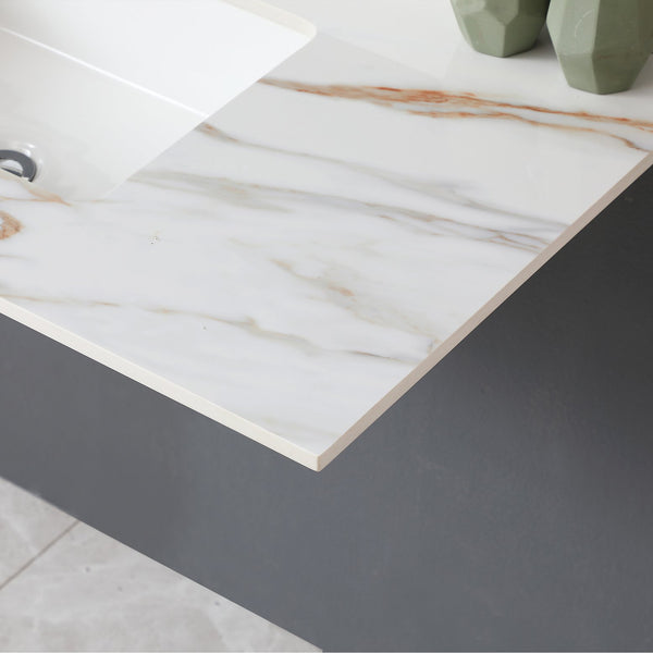 English Elm 43 Inch Marble Vanity Top - Elegant Carrara White Sink With 4" Backsplash & Durable Design For Bathrooms W2699P192444