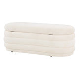 OSP Home Furnishings Clifford Storage Bench Snow Sherpa