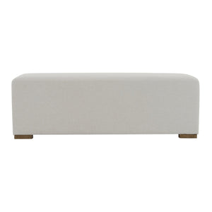 English Elm Christopher Knight Home® - Simple White Long Ottoman — Nordic Fabric Bench for Entry, Living & Bedroom, 51" Durable Seat, 17" H N769P296340W