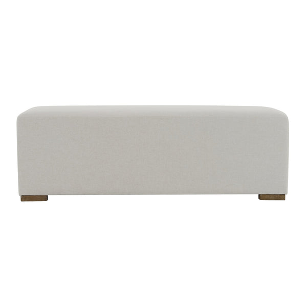 English Elm Christopher Knight Home® - Simple White Long Ottoman — Nordic Fabric Bench for Entry, Living & Bedroom, 51" Durable Seat, 17" H N769P296340W