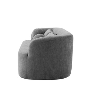 English Elm [new]86" Chenille Cloud Sofa Curved Legless 3-seater with Pocket Springs for Living Room Gray N723P404465E