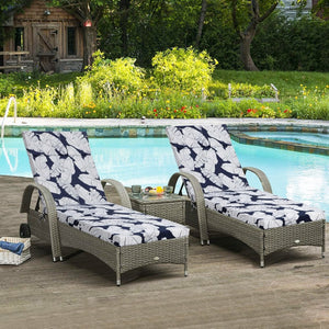 English Elm 2 Leaf Print Outdoor Chaise Lounge Cushions Polyester Resort Pool Patio Set W2911P277431