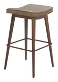 Divat Barstool - Set of 2 Taupe & Walnut 110330 Zuo Modern