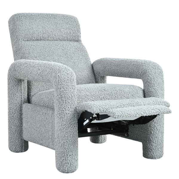 English Elm Christopher Knight Home® - 31.25" Push Back Recliner Plush Teddy Fleece Upholstered Armchair with Foam & Pocket Springs Comfort 90–120–150° Adjustments LIGHT GREY N763P212864R