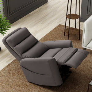 English Elm Faux Power Lift Chair with Premium Faux Leather, USB Charging, Side Pockets & Quiet Motor Recline Grey B339P409530