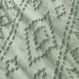 JLA Home 510 Design - Comforter tufted boho mini set with geometric stitch detail, breathable microfiber, OEKO‑TEX certified cozy layer Sage Green AM10-0546