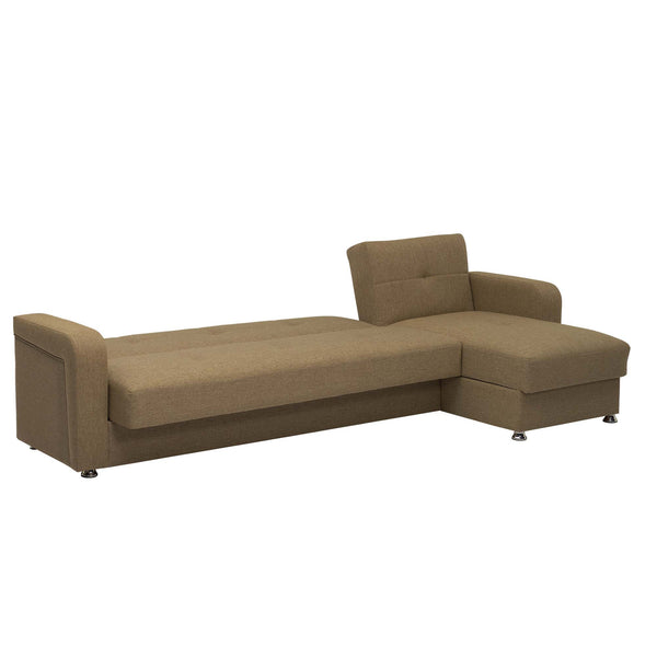 English Elm PrimeNest Concorde Collection Upholstered Convertible Chaise Lounge with Storage, Sleeper, 1500 lb Capacity and Click-Clack Convenience Brown B030P305098