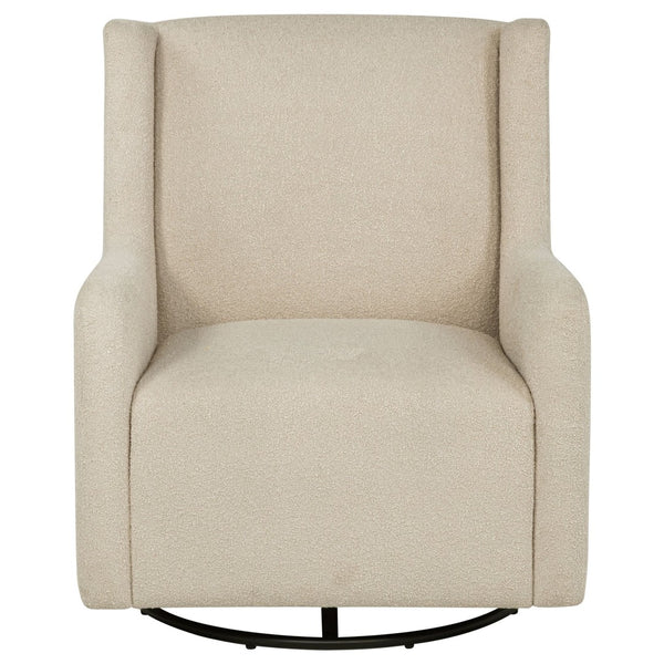 English Elm Calianna Boucle Barrel Accent Chair with Oak Legs for Living Room or Bedroom Beige B062P451746
