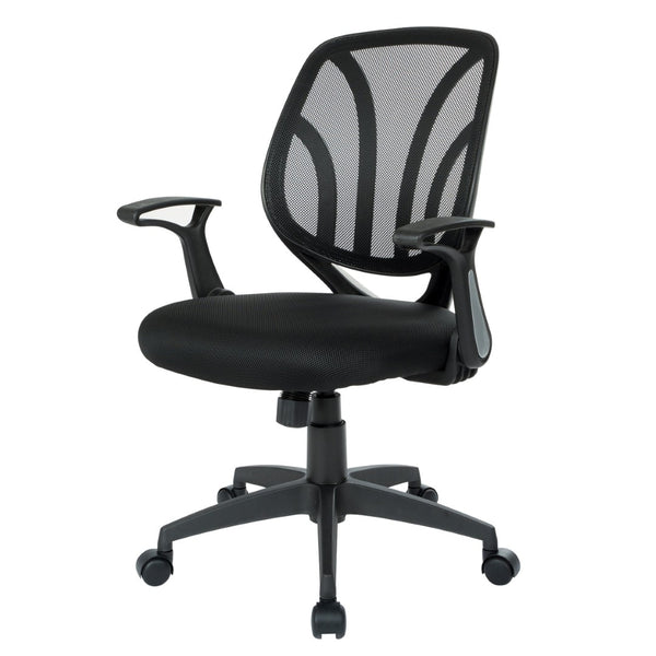 OSP Home Furnishings Screen Back Mesh Task Chair with Lumbar Support Ergonomic Seating for Home Office Use EM69202N-3M