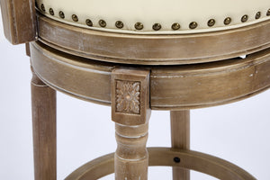 English Elm Bar Stools 29.5'' Leather Swivel Seat Beige - Durable Hardwood Frame For Kitchen And Home Bar Use W2195P290195