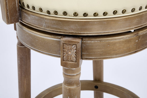 English Elm Bar Stools 26'' Leather Swivel Chair - Cozy, Durable Hardwood Design For Kitchen Or Dining Room W2195P290196