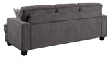 Wallace & Bay Andie Gray Sofa - Contemporary Ink Palette, Easy Assembly, Easy Care - 86.5 x 36 x 35.5