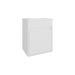 English Elm Bathroom Compact Vanity with Sink and Single Door Cabinet, Engineered Wood, Modern Minimalist Design White 23.62 L x 20.87 W x 11.42 H B097P350307