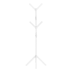 English Elm Coat 4-Tier Free-Standing Hall Tree with 8 Hooks and Sturdy 4-Prong Base for Entryway Organization and Style White 30 L x 9 W x 2 H B2710P218924