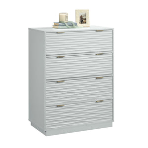 English Elm 4-Drawer Chest In Sleek White Finish With Gold-Tone Accents – Stylish Storage For Any Room! B356P402713