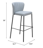 Linz Barstool - Set of 2 Gray 109783 Zuo Modern